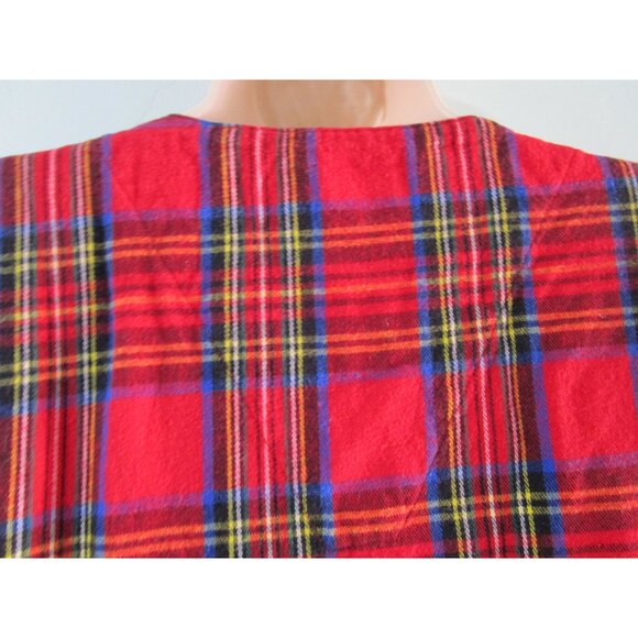 Wittmann Textiles Red Plaid Cotton Flannel Modest Night Shirt Med Turkey EUC - Picture 13 of 16